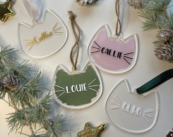 Custom Cat Ornament | Christmas Cat Ornament | Acrylic Cat Ornament | Custom Ornament | Cat Gift | Stocking Stuffer | Secret Santa |