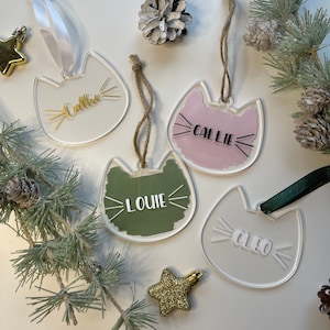 Custom Cat Ornament | Christmas Cat Ornament | Acrylic Cat Ornament | Custom Ornament | Cat Gift | Stocking Stuffer | Secret Santa |