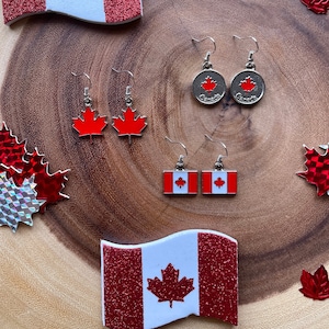 Canada Earrings | Canada Day Earrings | Canada Maple Leaf Earrings | Canada Flag  | Maple Leaf | Canadian Jewelry | Hypoallergenic |