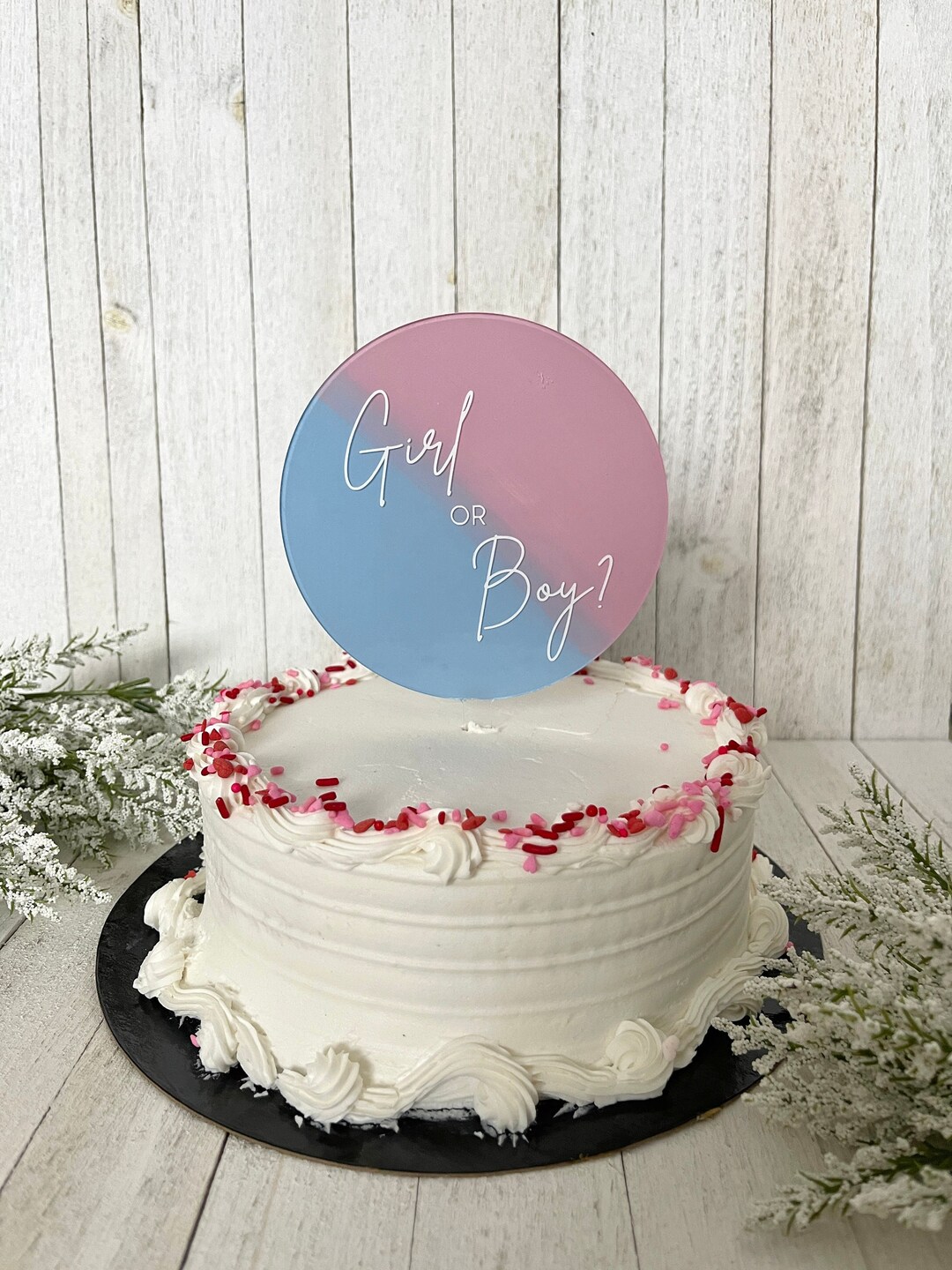 Personalized Gender Reveal Topper Acrylic Cake Topper Baby Shower Cake ...