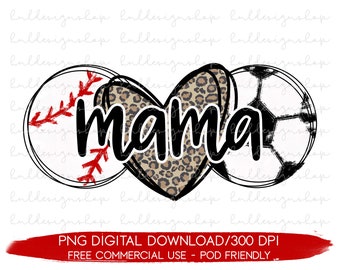 Baseball Mama Png, Fußball Mama Png, Mutter von beidem Png, Sport Leben Png, Baseball und Fußball Mama Png, beschäftigt, Ballers Png Sublimation anheben