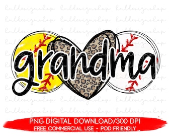 Baseball Oma Png, Softball Oma Png, Oma von beidem Png, Sport Leben Png, Baseball und Softball Oma Png, Ballers Png Sublimation