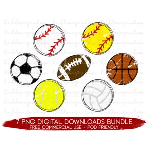Sports Balls Png Bundle, Sport Bundle Png, Baseball Blank Png, Softball Blank PNG, Sport Sublimation Blank, Doodle Balls Png, Sport Clip Art