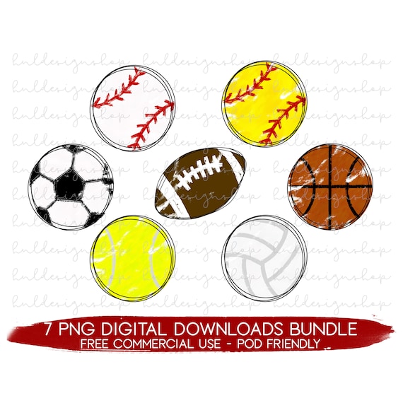 Sports Balls Png Bundle, Sport Bundle Png, Baseball Blank Png, Softball Blank PNG, Sport Sublimation Blank, Doodle Balls Png, Sport Clip Art