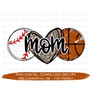Baseball Mom Png, Basketball Mom Png, Mom Of Both Png, Sports Life Png, Baseball And Basketball Mom, Busy Raising Ballers Png Sublimation