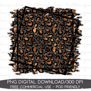 Leopard frame png, distressed leopard print background, leopard sublimation backgrounds, frame sublimation, animal print sublimation designs