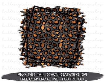 Leopard frame png, distressed leopard print background, leopard sublimation backgrounds, frame sublimation, animal print sublimation designs