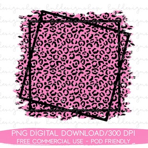Pink Leopard Print Backsplash, Leopard Frame PNG, Distressed Leopard Print Background, Frame Sublimation, Cheetah Print Design Sublimation