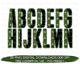 Shamrock Schrift Png, St Patricks Day Buchstaben Png, St Patricks Day Sublimation Design, St Pattys Day Png, Alphabet Letter Png, Alphabet Clipart