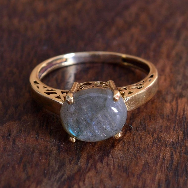 Bague labradorite, bague en or, bague flashy, bague tendance, bague de cocktail, bague avec pierres précieuses, cadeau pour maman, bague amour de soi, cyber promo