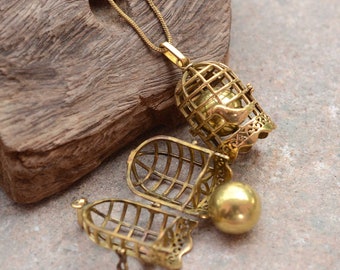 ANGEL CALLER , bola , harmony , chime , gold pendant