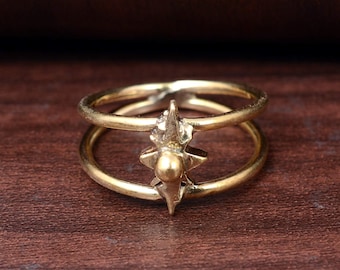 Nordstern Ring, Nordstern Ring, Nordstern Ring, Nordstern Ring, Messing Ring, zierliche Sterne Ring, personalisierte Geschenke