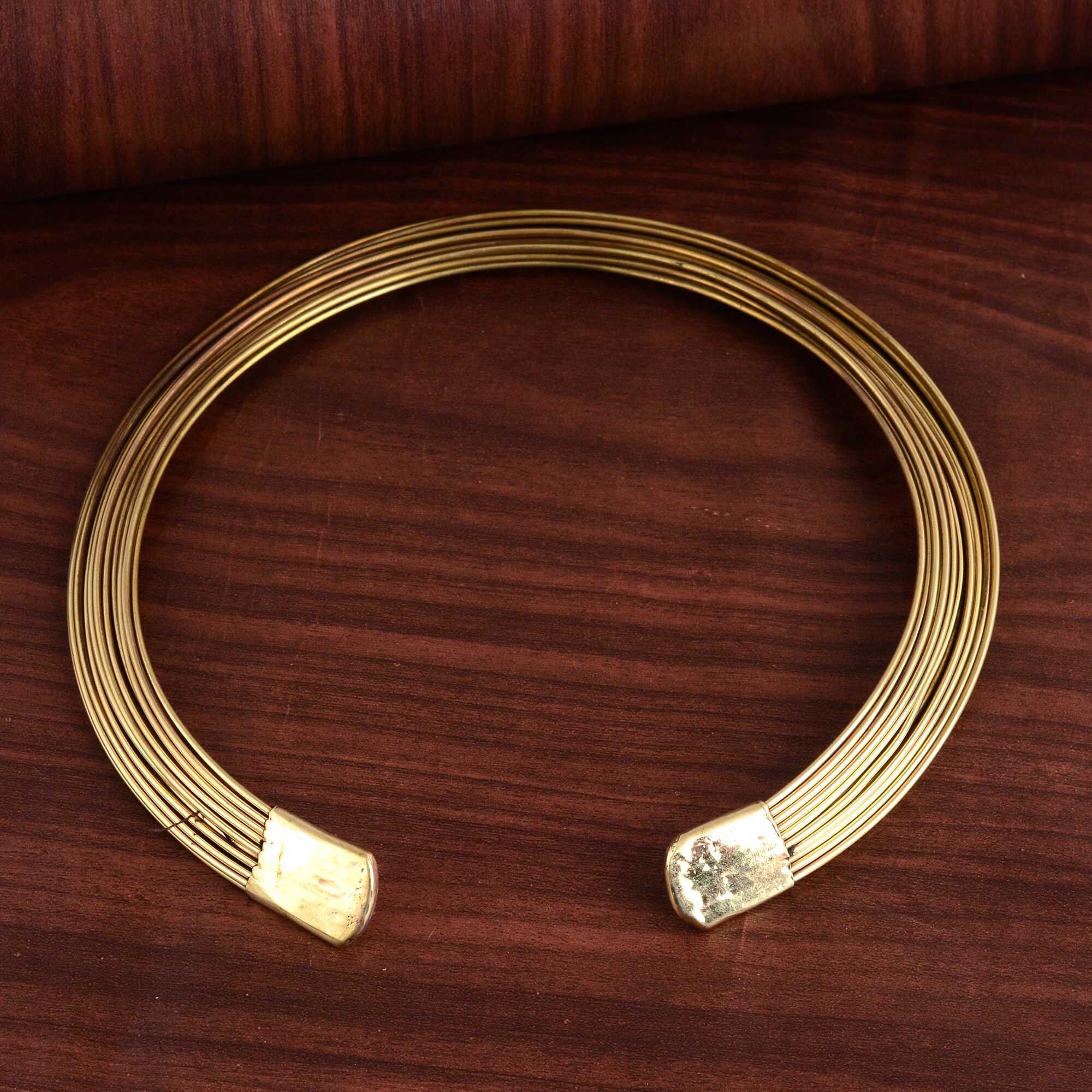 Ladies Gold Color Neck Cuff Metal Choker Necklace Collar