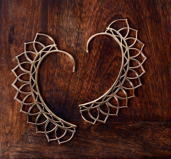 Non Piercing Brass Tribal Ear Cuff Non Piercing Brass Tribal Ear Cuff