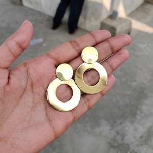 Circle Earrings, Simple Drop Earrings, Simple Gold Circle Earrings, Simple Gold Studs, Minimalist Earrings, Gold Round Earrings Hoop