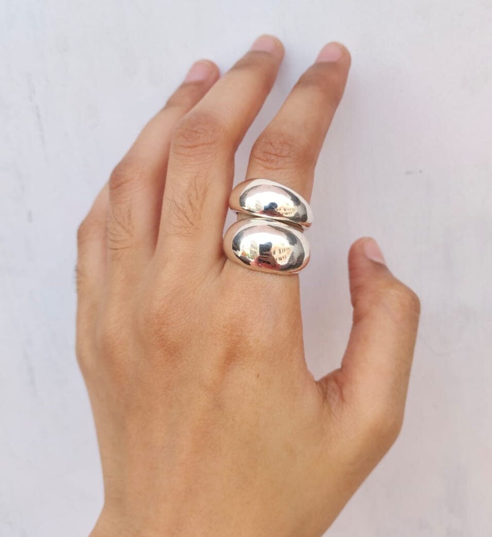 Sterling silver dome ring discount