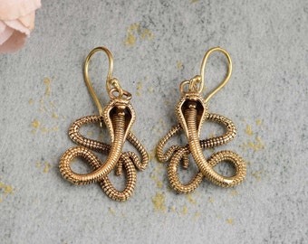 Orecchino a goccia di serpente, orecchini d'oro serpente, orecchini grandi e robusti, gioielli punk Boho, 1 paio - Italia