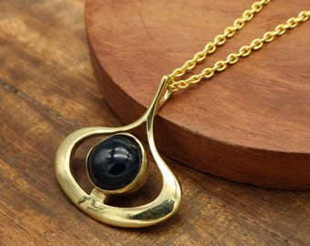 Collar de obsidiana negra, colgante de protección de estilo celestial y bohemio, curación con cristales, regalo hecho a mano.
