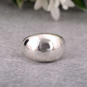 Sterling Silver Big Dome Ring: Chunky Minimalist Statement Jewelry