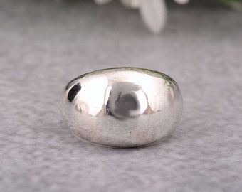 Sterling Silver Big Dome Ring: Chunky Minimalist Statement Jewelry