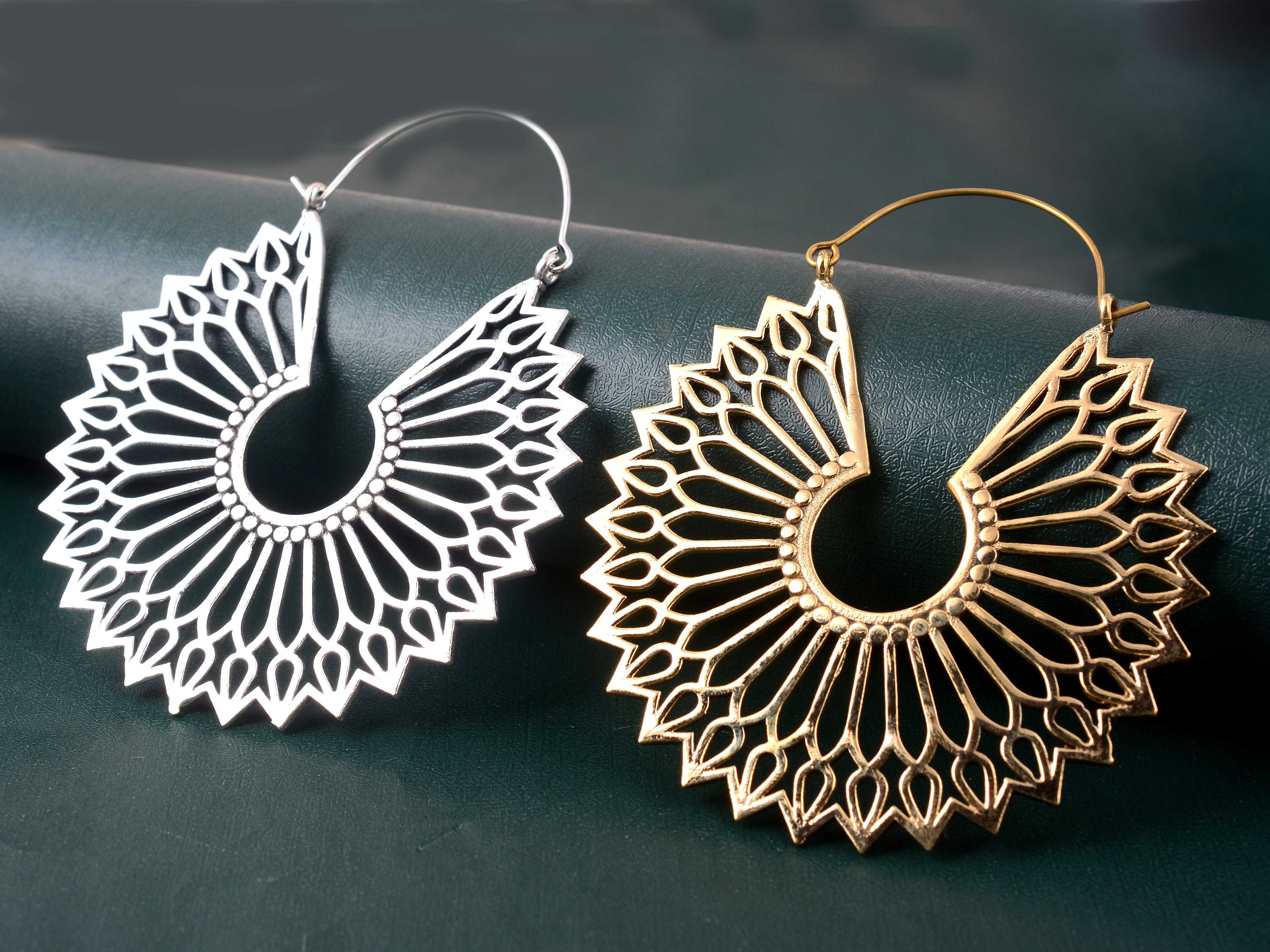 Statement Earring Types Gold Plated Statement Hoop Earrings: Oversized Circle Design - Etsy