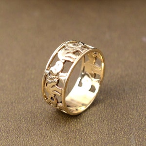 Bague famille éléphant en laiton faite main - Bracelet unisexe
