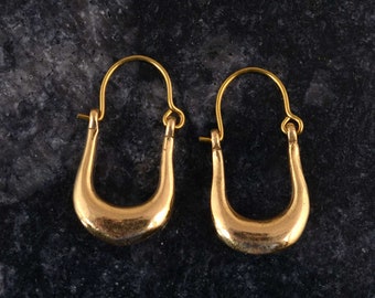 Gold Rectangular Hoop Earrings: Minimalist Dainty Jewelry