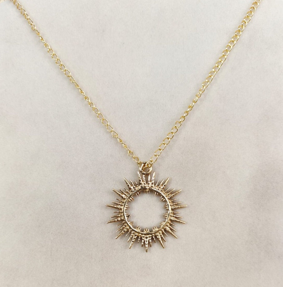 Sunburst Necklace, Delicate Sun Necklace, Gold Sun Necklace Sunburst Necklace, Delicate Sun Necklace, Gold Sun Necklace