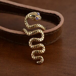 Gold Serpent Ring: Adjustable Gothic Snake Jewelry