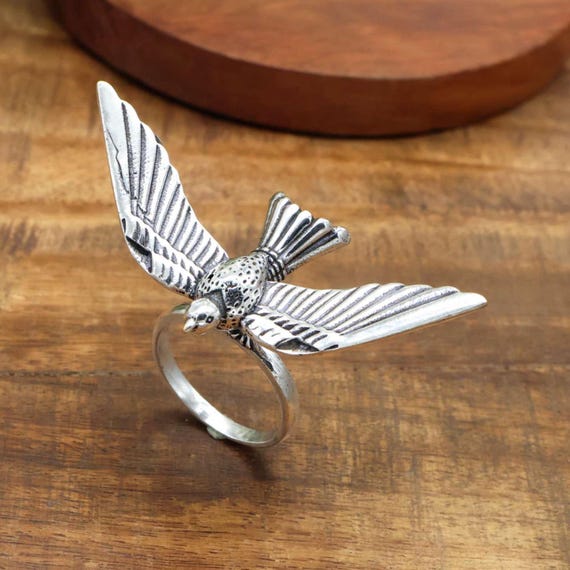 Handmade Brass Swallow Ring, Animal Bird Jewelry - Etsy