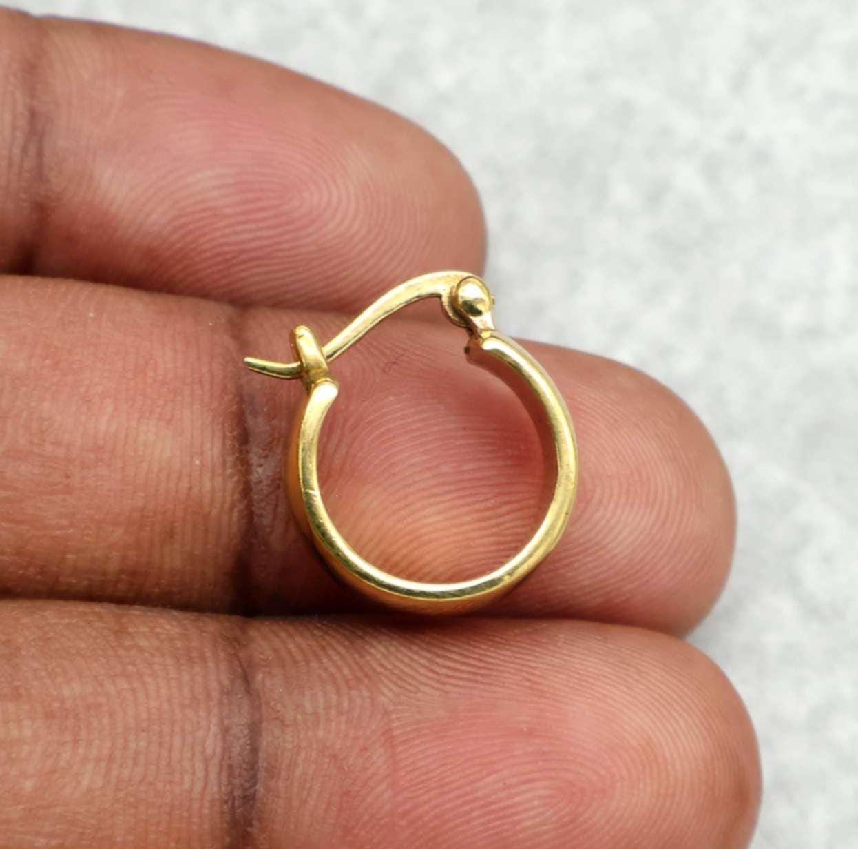 Chunky Gold Tone Hoop Earrings, Chunky Thick Hoop Earrings, Small