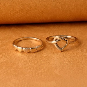 Minimalist Heart Ring: Gold Dainty Stacking Ring