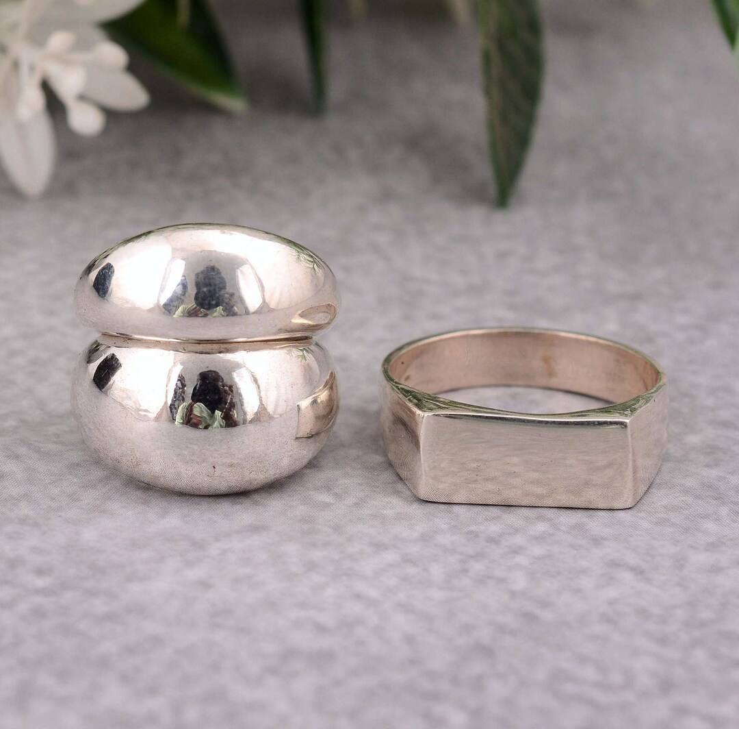 925 Sterling Silver Chunky Dome Ring: Minimalist Statement Jewelry - Etsy