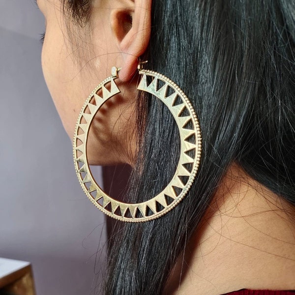 Gold Hoop Earrings, Large Big Hoop Earring, Circle Earrings, Statement Earrings, Big Round Earrings, Gifts For Her