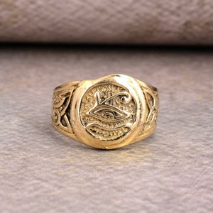 Men&#39;s All Seeing Eye ring, Evil Eye Ring, protection ring, Men Ring, Signet Eye Ring, Men Signet Ring, Gift for her
