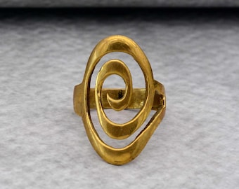Handmade Gold Spiral Ring: Dainty Twisted Boho Ring