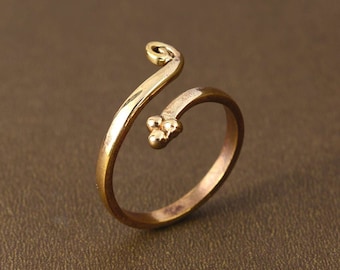 Spiraal teenring, verstelbare gouden teenring, stapelring, Boho sierlijke teenring, minimalistische ring, Midi-ring, cadeau voor haar