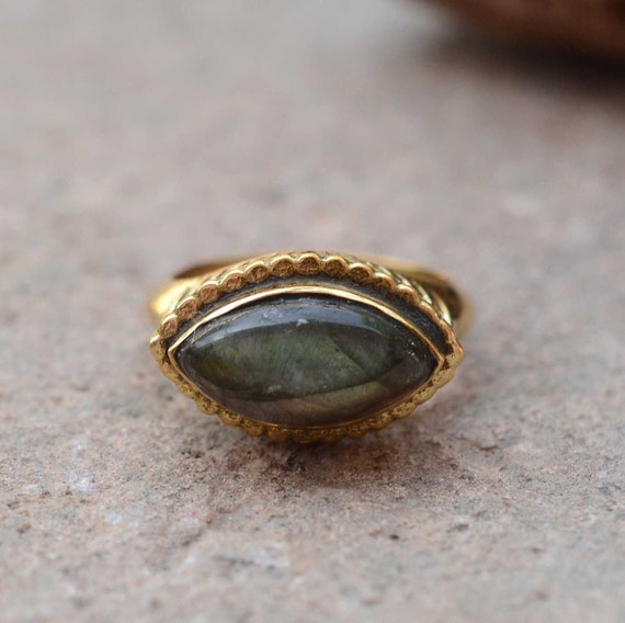 Labradorite Brass Ring Labradorite Brass Ring