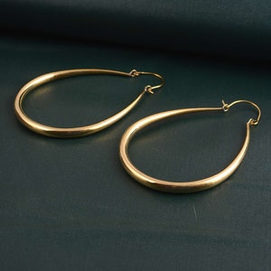 Large Teardrop Hoops, Dainty Gold Filled Hoops, Large Hoop Earrings, Light Hoops, Everyday wear Hoop Earrings, Drop Hoops