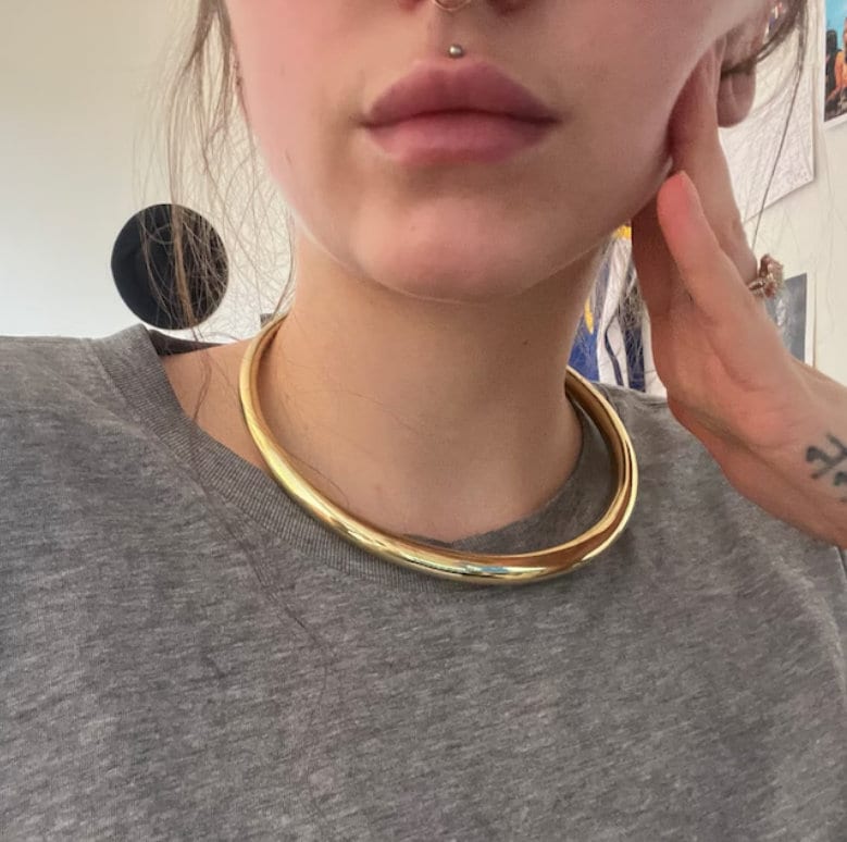 Brass Ethnic Choker: Viking Tribal Torque Necklace