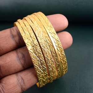 14k Gold Plated Bangle, Gold Bracelet, Designer Bangles, Gold Filled Bracelet, Women Gold Bangle, Stacking Bangle, Gold Bangles