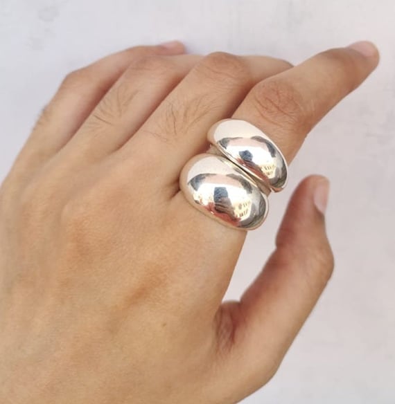925 Sterling Silver Dome Ring, Chunky Dome Ring, Statement