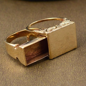 Secret Compartment Ring, Handmade Poison Ring, Signet Pill Ring, Dainty Ring, Poison Jewelry, Poison Ring, Pill box Ring