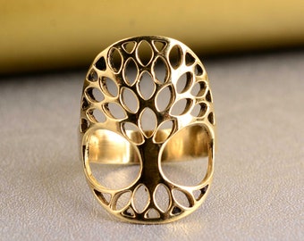 Engraved Tree of Life Ring: Filigree Midi Ring
