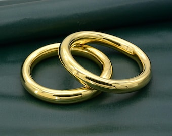 Chunky Gold Bangle Bracelet Set - Wide Bracelets for Women
