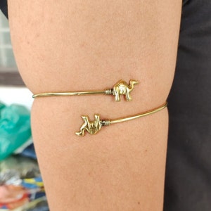 Minimalist Camel Upper Arm Cuff: Animal Lover Jewelry