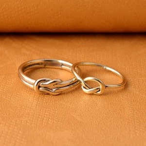 Gold Double Knot Ring, Love Knot Ring, Promise Ring, Gold Knot Ring, Bridesmaid Ring, Friendship Ring, Thin Gold Ring