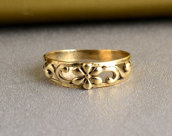 Gold Floral Eternity Band: Flower Power Ring