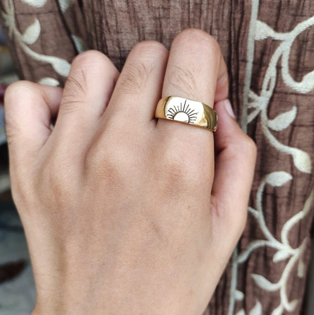 vintage ring 太陽の象徴 , the sun Size 6 Vintage Zuni inlay Sun Face Kachina Ring 3E10F