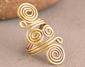 Handmade Gold Spiral Ring: Chunky Swirl Statement Ring